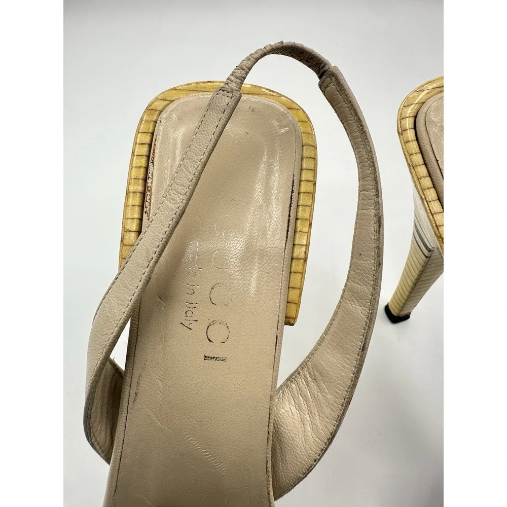 Vintage Gucci Tom Ford Era Slingback Sandals Women's Designer Shoes